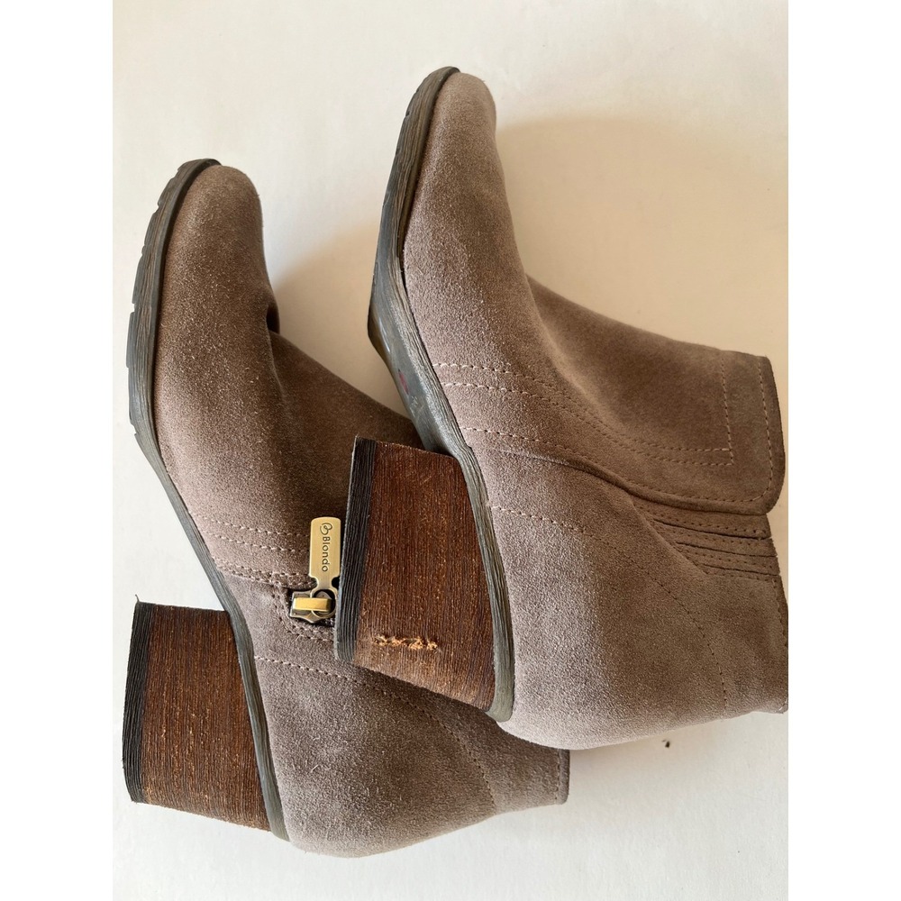 Blondo Suede Ankle Boots Taupe‎ Waterproof Comfort 6.5 Modern Heritage Staple - Picture 5 of 11